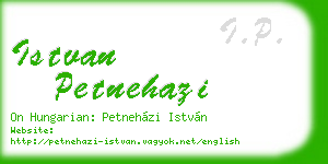 istvan petnehazi business card